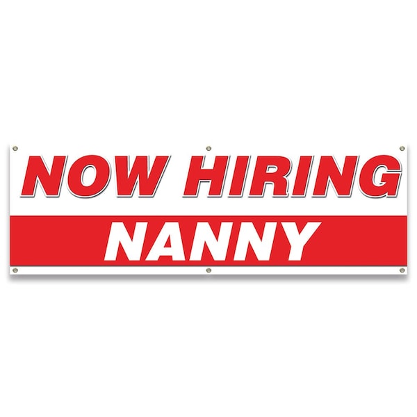 Now Hiring Nanny Banner Apply Inside Accepting Application Single Sided